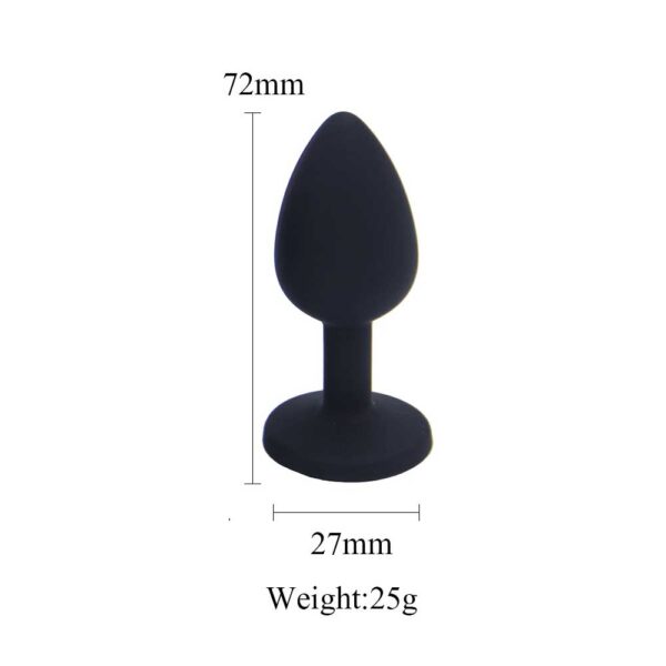 Backpart Taşlı Silikon Anal Tıkaç - Siyah - Görsel 3