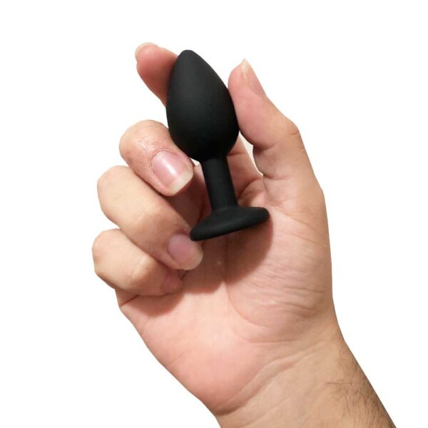 Backpart Taşlı Silikon Anal Tıkaç - Siyah - Görsel 4