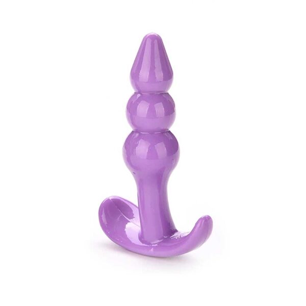 Backpart 3 Boğumlu Silikon Anal Tıkaç - Mor - Görsel 3