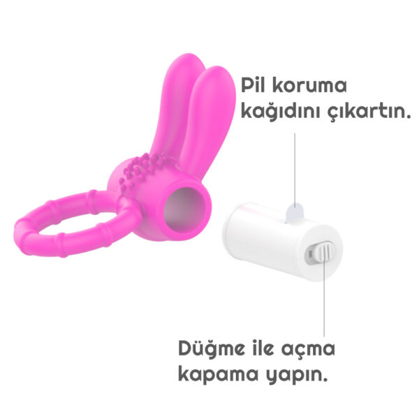 Penix Tavşan Kulaklı Titreşimli Penis Halkası - Görsel 4