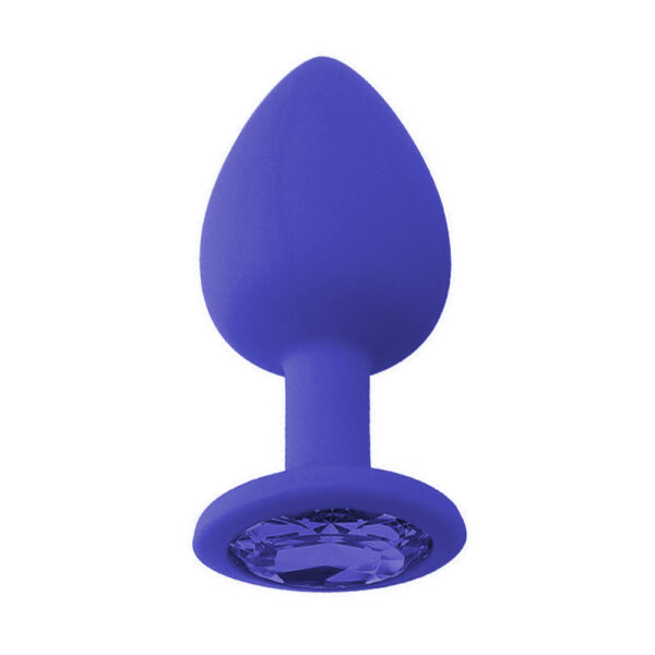 Backpart Taşlı Silikon Anal Tıkaç - Mavi - Görsel 3