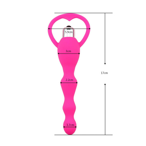 Backpart Titreşimli Boğumlu Halkalı Anal Tıkaç - Pembe - Görsel 2