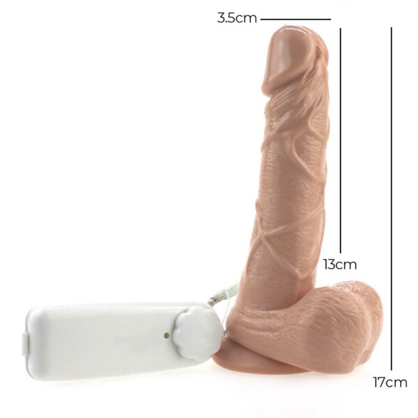 Realdo 17cm Titreşimli 360 Rotasyonlu Gerçekçi Dildo Vibratör - Görsel 5