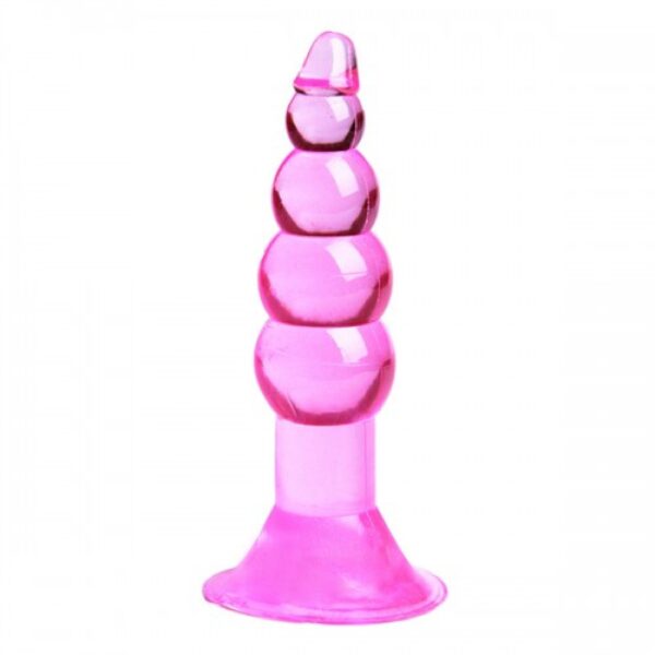 Backpart Boğumlu Vantuzlu 11.5cm Anal Tıkaç - Pembe
