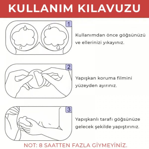 Fetilux Simli Kalp Şeklinde Göğüs Ucu Kapama Çıkartması - Kırmızı - Görsel 2