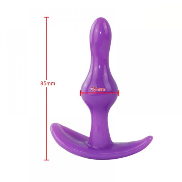 Backpart 2 Boğumlu Silikon Anal Tıkaç - Mor - Görsel 2