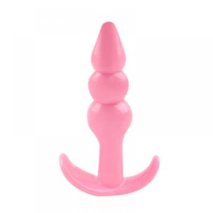 Backpart 3 Boğumlu Silikon Anal Tıkaç - Pembe