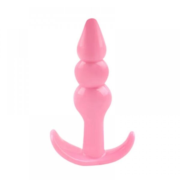 Backpart 3 Boğumlu Silikon Anal Tıkaç - Pembe