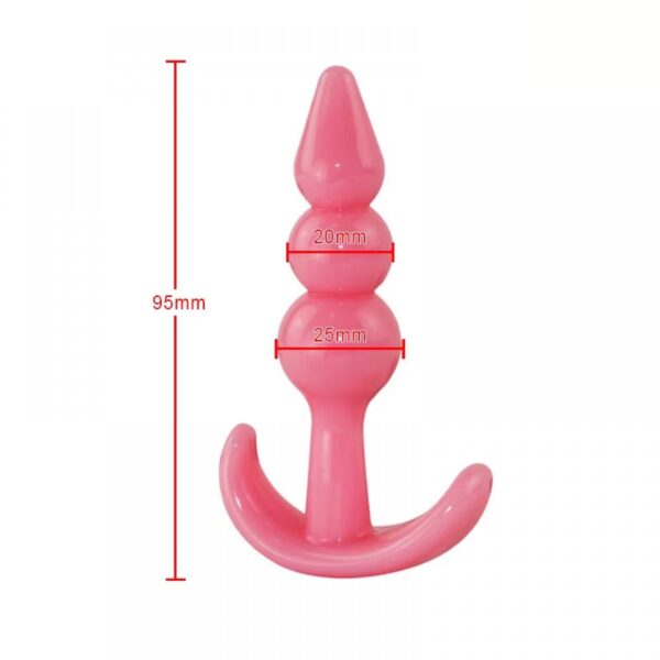 Backpart 3 Boğumlu Silikon Anal Tıkaç - Pembe - Görsel 2