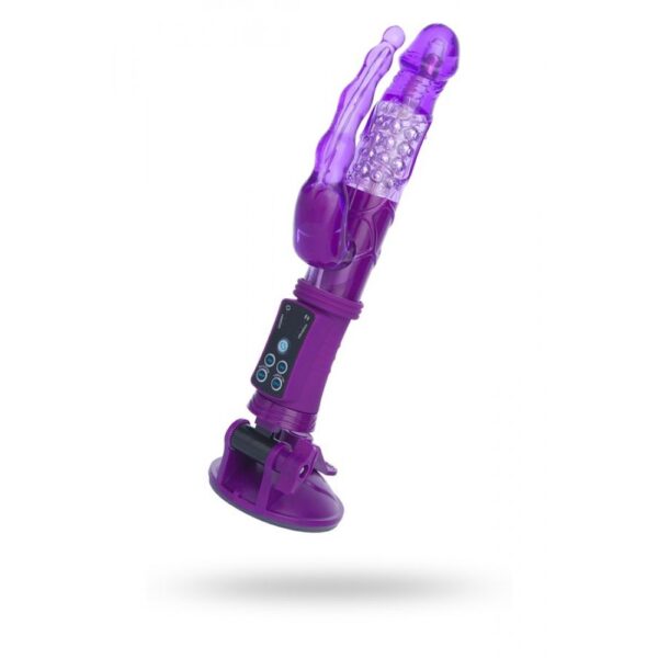 Anal Vajinal Çift Çıkışlı Döner İnci Taneli Çift Motorlu Vantuzlu 22cm Vibratör - Görsel 4