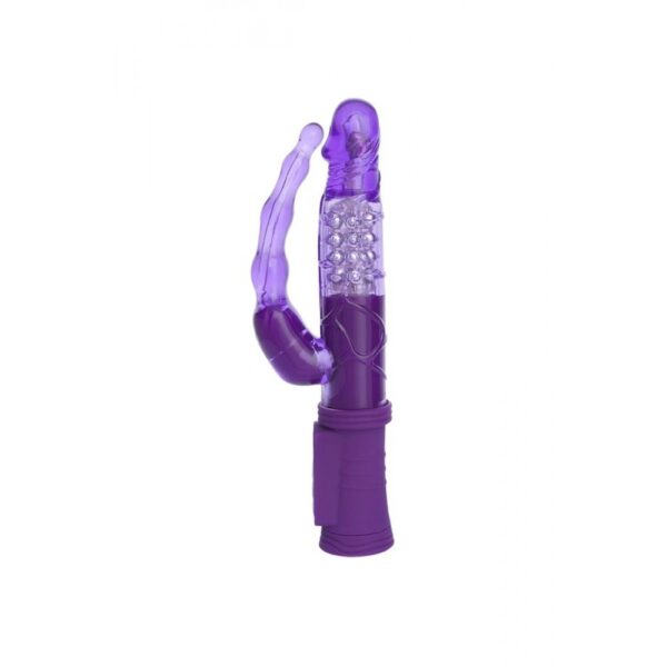 Anal Vajinal Çift Çıkışlı Döner İnci Taneli Çift Motorlu Vantuzlu 22cm Vibratör - Görsel 7