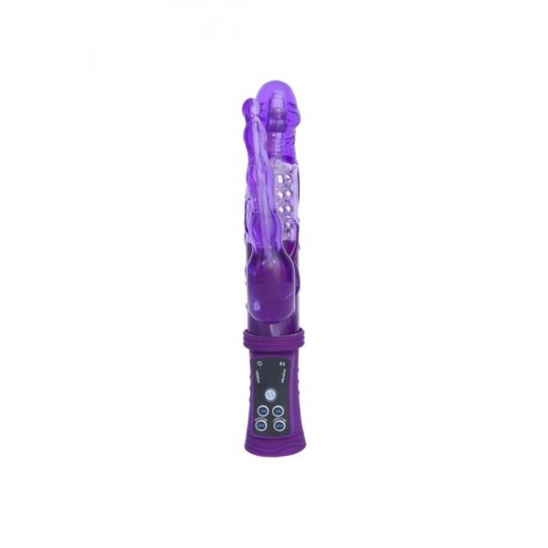 Anal Vajinal Çift Çıkışlı Döner İnci Taneli Çift Motorlu Vantuzlu 22cm Vibratör - Görsel 2