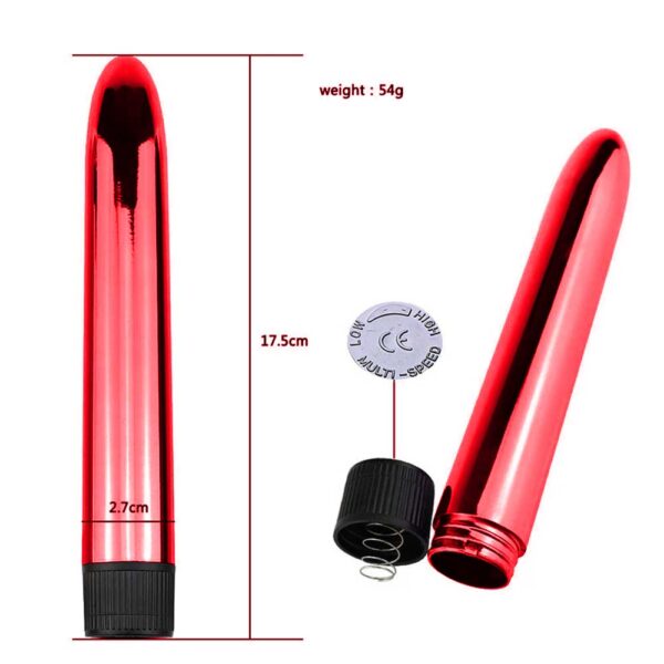 Vibex Metalik Mermi Vibratör - Kırmızı - Görsel 2