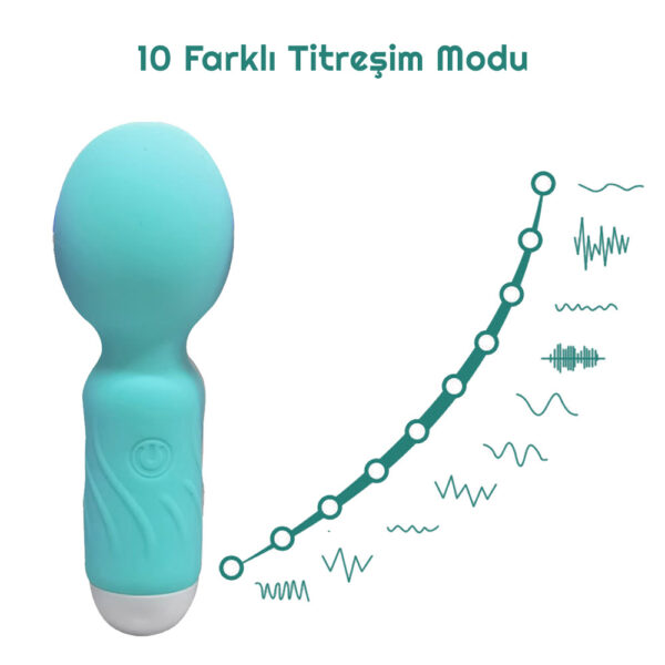Vibex USB Şarjlı Mini Wand Vibratör - Görsel 2