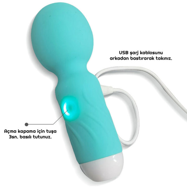 Vibex USB Şarjlı Mini Wand Vibratör - Görsel 4